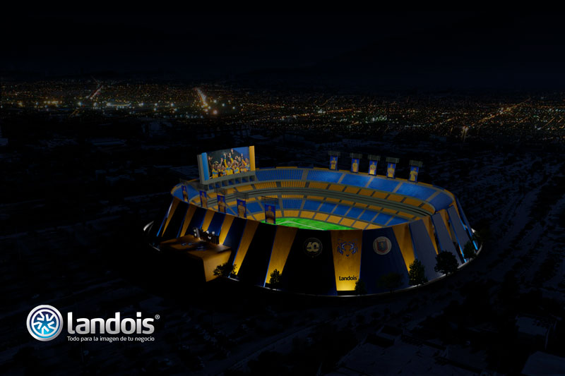 Vista nocturna del Estadio Universitario de la UANL (concepto)